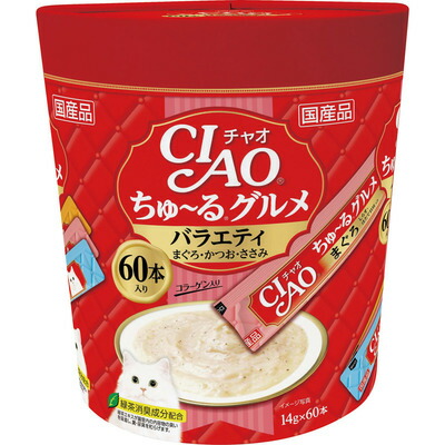 【同梱不可】【8個セット】いなば CIAOちゅ~るグルメバラエティ14g×60本