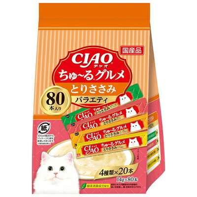【同梱不可】【3個セット】いなば CIAOちゅ～るとりささみグルメバラエティ14g×80本 9,148円