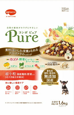 【同梱不可】【8個セット】日本ペットフード コンボ コンボ ピュア ドッグ 超小粒 1.6kg