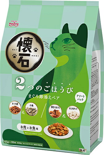 【同梱不可】【10個セット】 ペットライン 懐石 2つのごほうび まぐろ節添えペア650g