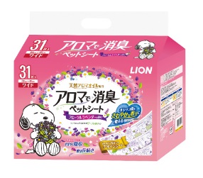 【同梱不可】【4個セット】ライオンペット アロマで消臭 ペットシート ワイド 31枚入り
