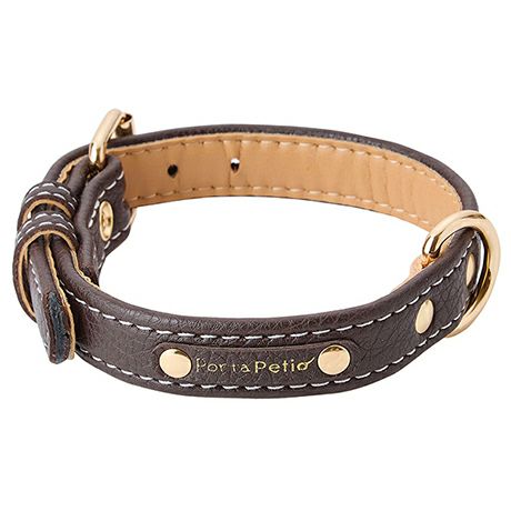 【同梱不可】【3個セット】ペティオ PETIO用品犬用首輪Portaクラシックソフトレザーカラーブラウン36mm