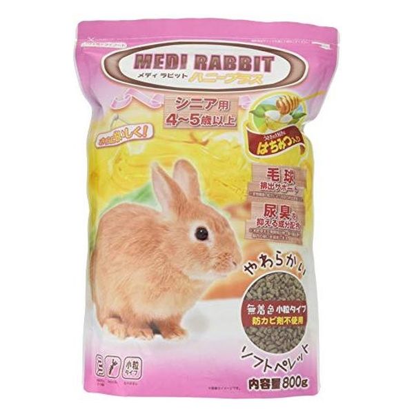 【同梱不可】【6個セット】ニチドウ メディラビット ラビットフード シニア ハニープラス 800g