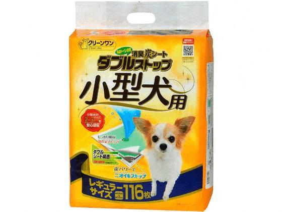 【同梱不可】【4個セット】クリーンワン 消臭炭シート ダブルストップ 小型犬用 レギュラー 116枚