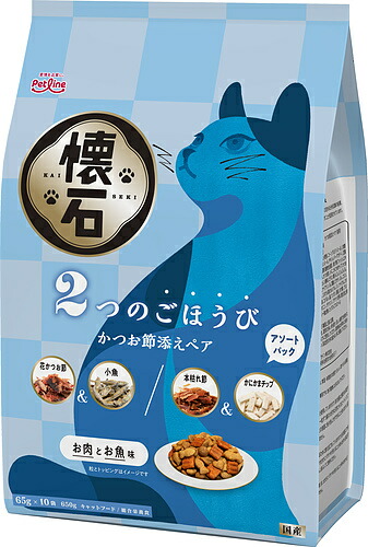 【同梱不可】【10個セット】 ペットライン　懐石 2つのごほうび かつお節添えペア650g
