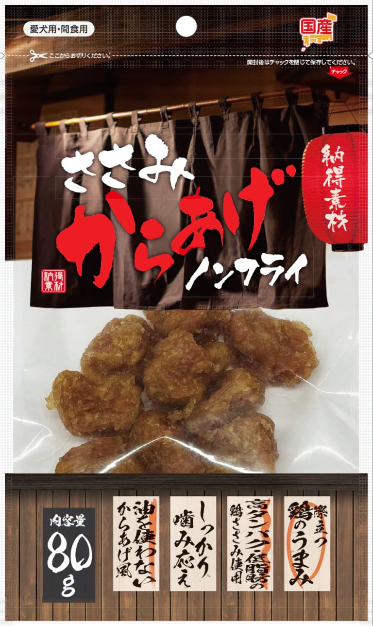 【同梱不可】【60個セット】ペットライブラリー 納得素材　ささみからあげノンフライ80ｇ｜スペシャルスペース
