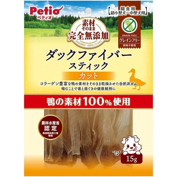 【同梱不可】 【30個仕掛ける】 ペティオ   原材料そのまま完膚なきまで無つけ加えるダックファイバースティックカットタイプ１５ｇ