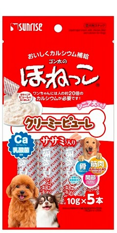 【同梱不可】【24個セット】 マルカン(サンライズ) ゴン太のほねっこ クリーミーピューレ ササミ入り 5本