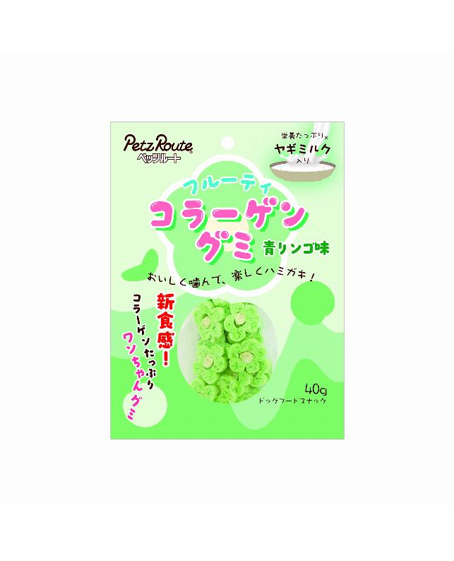 【同梱不可】【30個セット】株式会社ペッツルート フルーティコラーゲングミ　青リンゴ味４０ｇ