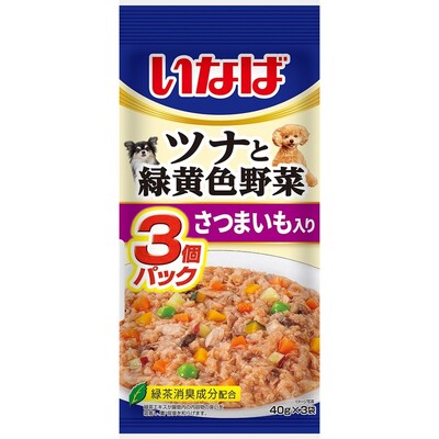 【同梱不可】【32個仕掛ける】 いなば愛玩動物ボンネット ツナと緑黄色草片 さつまいも入り口・入口４０ｇ×３Ｐ