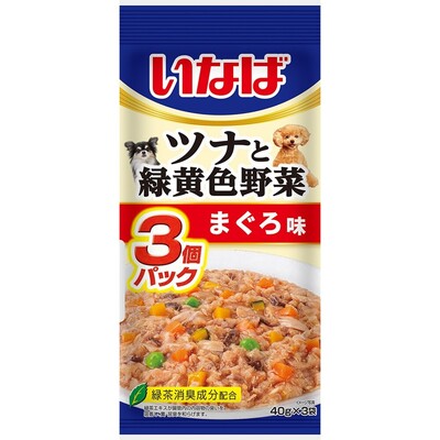 【同梱不可】【32個セット】 いなばペットフード ツナと緑黄色野菜　まぐろ味４０ｇ×３Ｐ