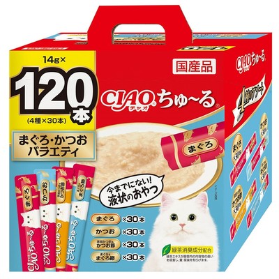 【同梱不可】【2個セット】いなばペット ＣＩＡＯ　ちゅーる　まぐろ・かつおバラエティ１４ｇ&times;１２０Ｐ｜スペシャルスペース