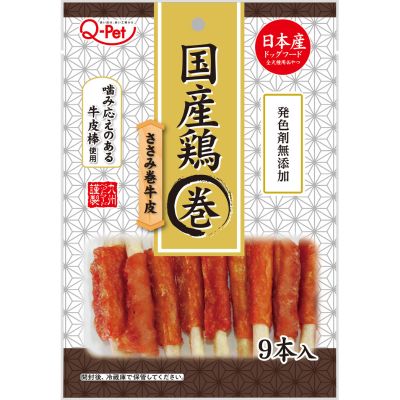 【同梱不可】【24個セット】九州ペットフード Ｑ‐Ｐｅｔ国産鶏ささみ巻きやわらか９本