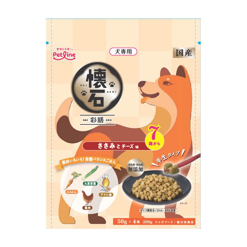 【同梱不可】【24個セット】 ペットライン 懐石彩膳 7歳から ささみとチーズ味200g|スペシャルスペース