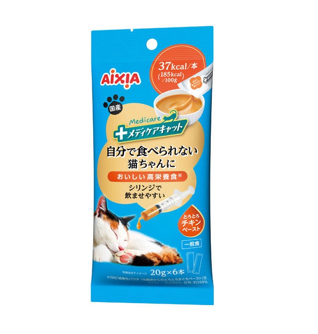 【同梱不可】【24個書き割り】 アイシア メディケアキャット 自分自身で食べられない猫お父ちゃんに シリンジで飲ませ分かりやすい とろとろ意気地無し貼りつける 120g