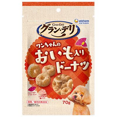 【同梱不可】【36個セット】 ユニ・チャーム グラン・デリおやつワンちゃんのおいも入りドーナツ70g|スペシャルスペース
