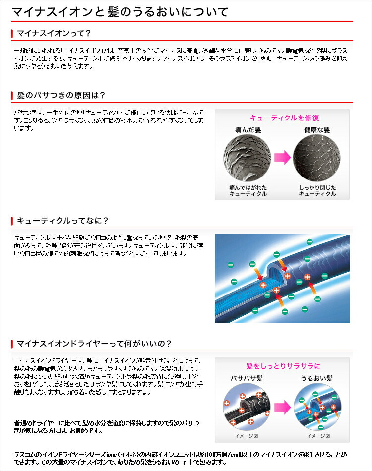 楽天市場 送料無料 海外 国内両用 マイナスイオンヘアードライヤー Bid40 W マイナスイオン ドライヤー テスコム Tescom Lf590b01b000 すまいのコンビニ