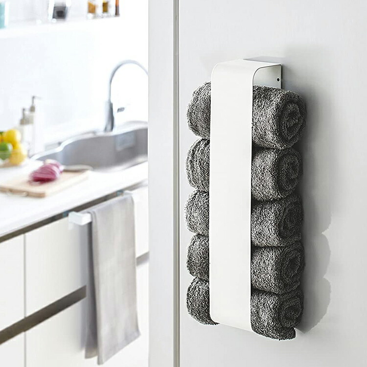 楽天市場 送料無料 マグネットタオルホルダー プレート ランドリー収納 タオル収納 脱衣所 スリム 洗面所 冷蔵庫 省スペース 山崎実業 Lf570b05b000 すまいのコンビニ