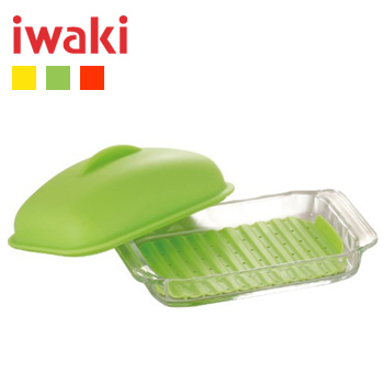 iwaki　アレンチンレンジスチーマー カラー3色　　031-059【イワキ・アレンチン・電子レンジ調理器具・iwaki・容器・スチーマー・耐熱ガラス】
