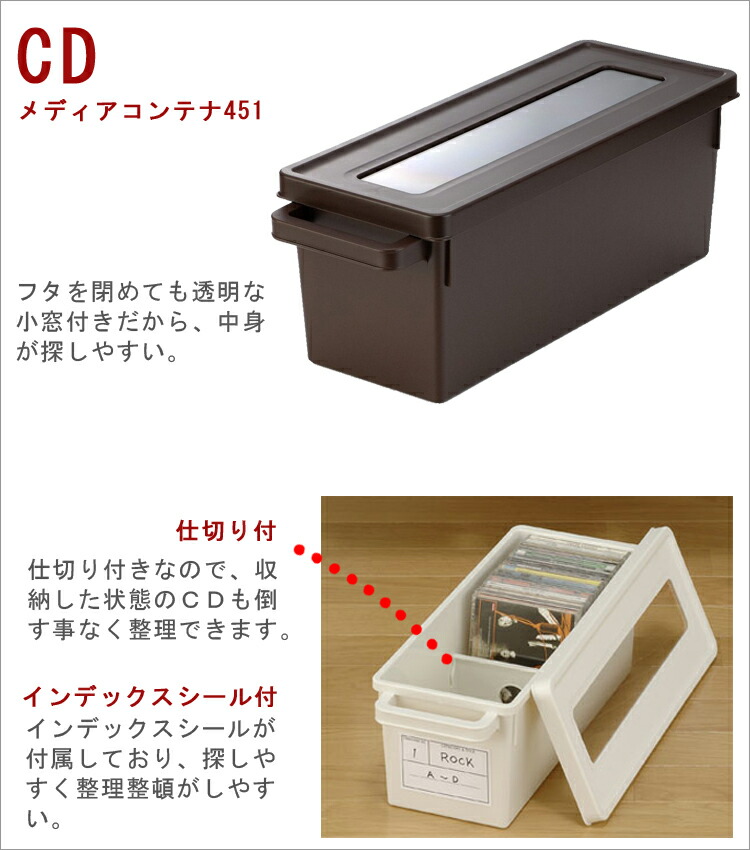 楽天市場 あす楽 送料無料 メディアコンテナ451 ｃｄ用 Cd収納ケース メディアケース Cd 収納ボックス Lf552b12b000 すまいのコンビニ