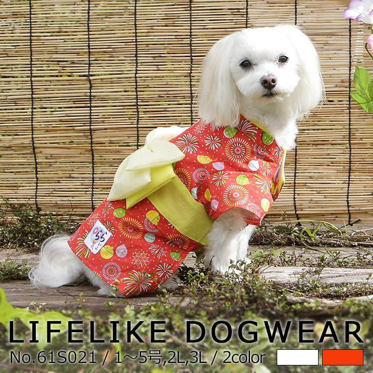 楽天市場 浴衣 犬 小型犬 中型犬 Lifelike 大花火浴衣 1 5号 2l 3l 猫 服 半袖 春夏 春 夏用 夏 ダックス チワワ プードル 犬服 犬の服 防蚊加工 祭 夏祭 イベント ライフライク楽天市場店