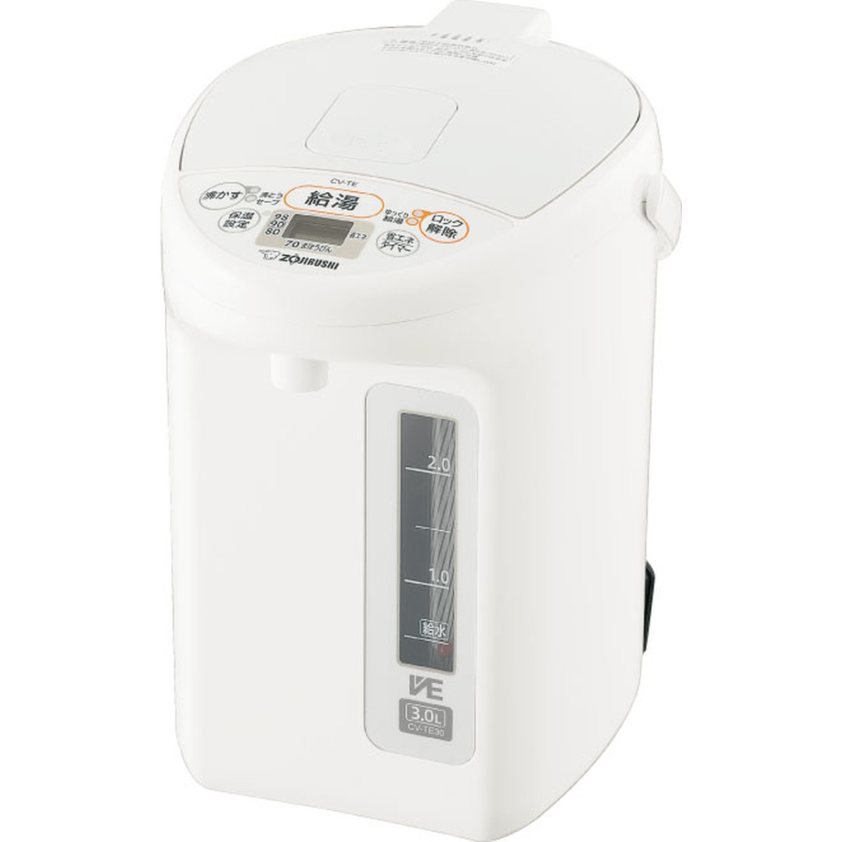 ZOJIRUSHI(象印) 3.0L パソコン沸とうVE灯かりまほうびん 『優湯生(ゆうとうせい)』 CV-TE30-WA (白いこと)【北海道・沖縄・離島送りとどける不可】