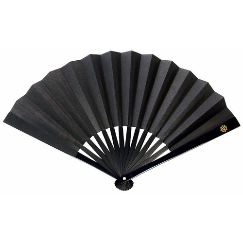 鉄扇8寸/黒坂本龍馬 家紋入 TS-B龍馬(全長24cm) てっせん