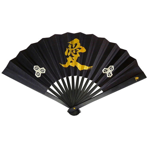 鉄扇8寸/直江兼続 金家紋入 TS-直江(全長24cm) てっせん