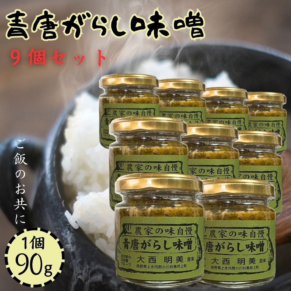【９個セット】 青唐がらし味噌 90g×9 小川の庄 農家の味自慢 青唐がらし 青唐辛子 お惣菜 ご飯のお供 青唐辛子味噌 賞味期限2027/01/29
