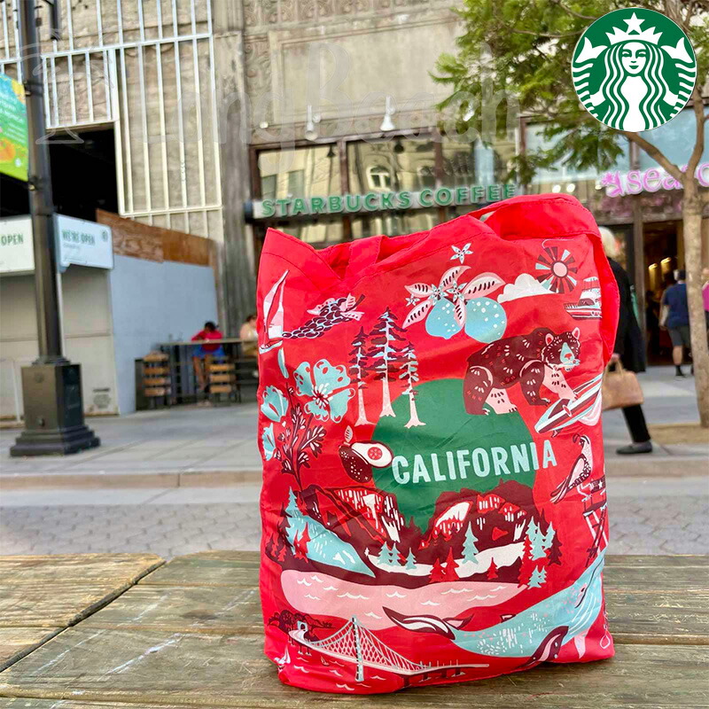 『2025年8月最新入荷』≪カリフォルニア限定品≫STARBUCKS COFFEE コンパクト エコバッグ コンパクトサイズ 折り畳み 【入手困難】【California】【CALIFORNIA】【カリフォルニア限定】【カリフォルニア直輸入】【スタバ】[296]