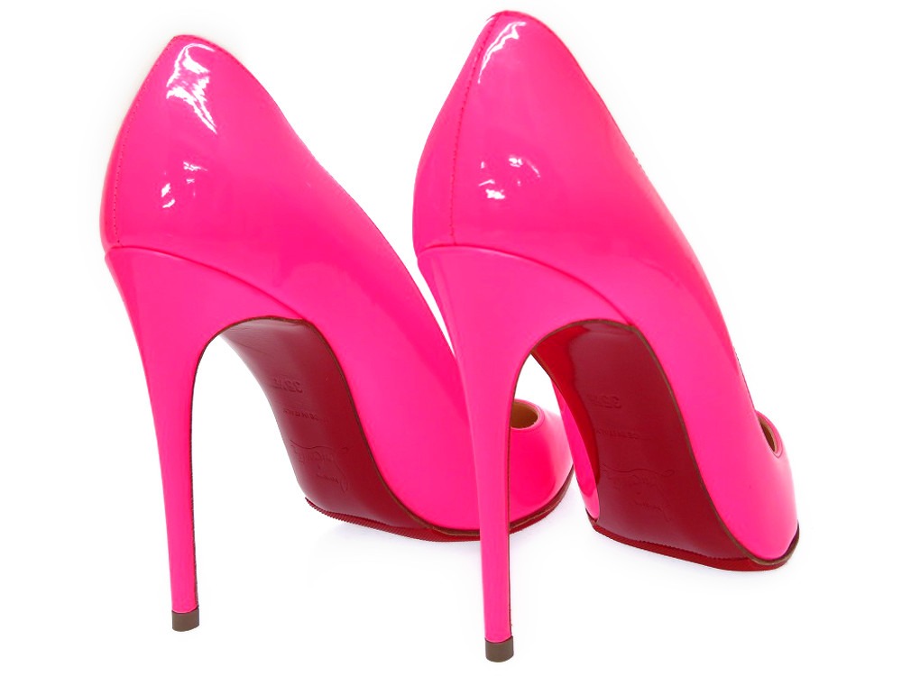 Unused クリスチャンルブタンヒールパンプスエナメルネオンピンクレディース 0223 Christian Louboutin