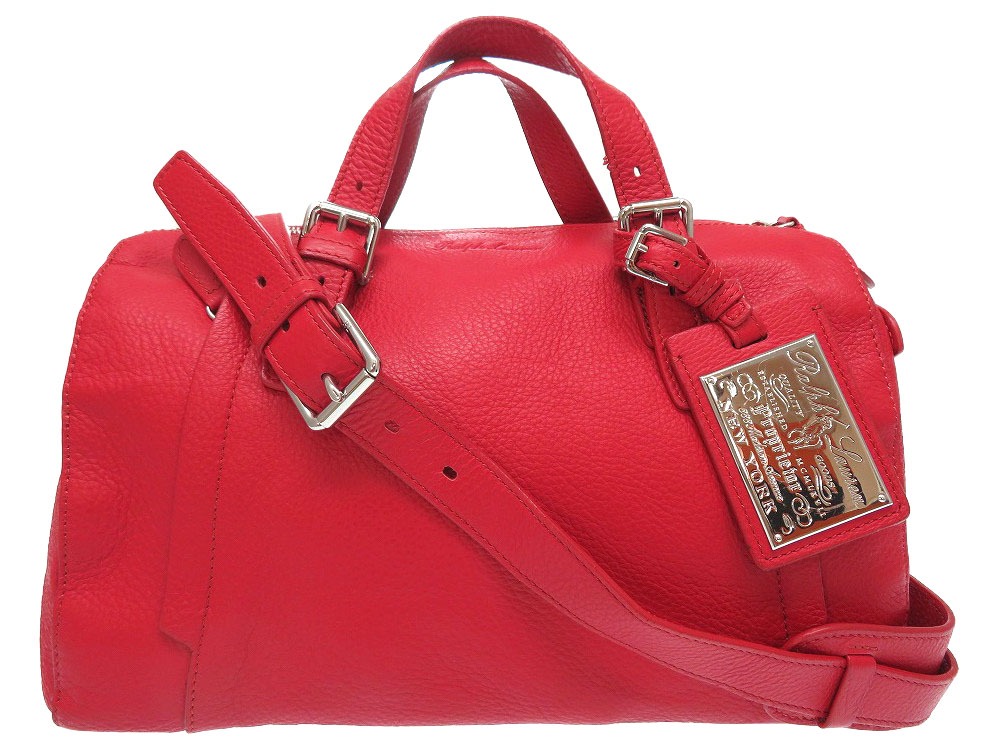 Life Time Rakuten Ichiba Ralph Lauren Red Leather 2way Handbag Ralph Lauren Red Leather 2way Handbag Bag 0274