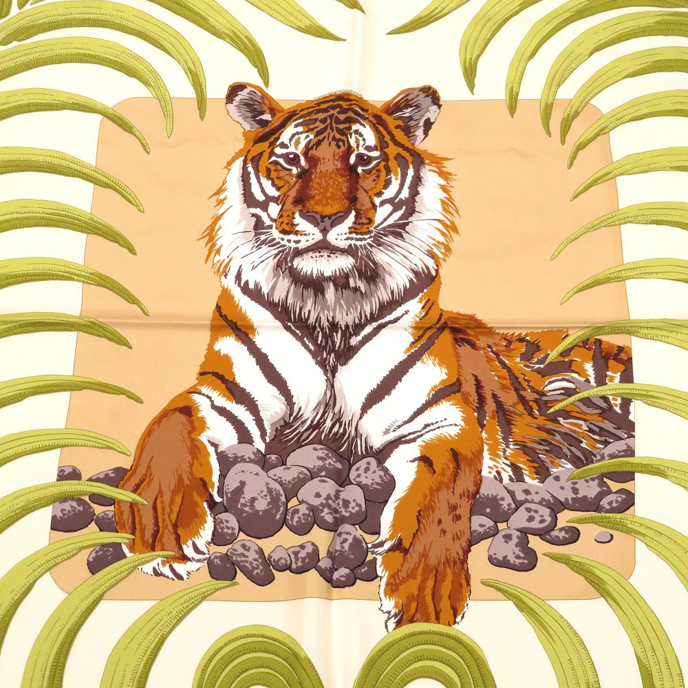 【楽天市場】新品同様 エルメス カレ140 王者の虎 TIGRE ROYAL スカーフ シルク ピンク トラ 虎 0248 【中古
