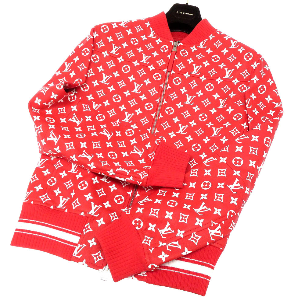 【楽天市場】未使用 ルイヴィトン シュプリーム コラボ LV Leather Baseball Jacket レザー ボンバー ジャケット 赤