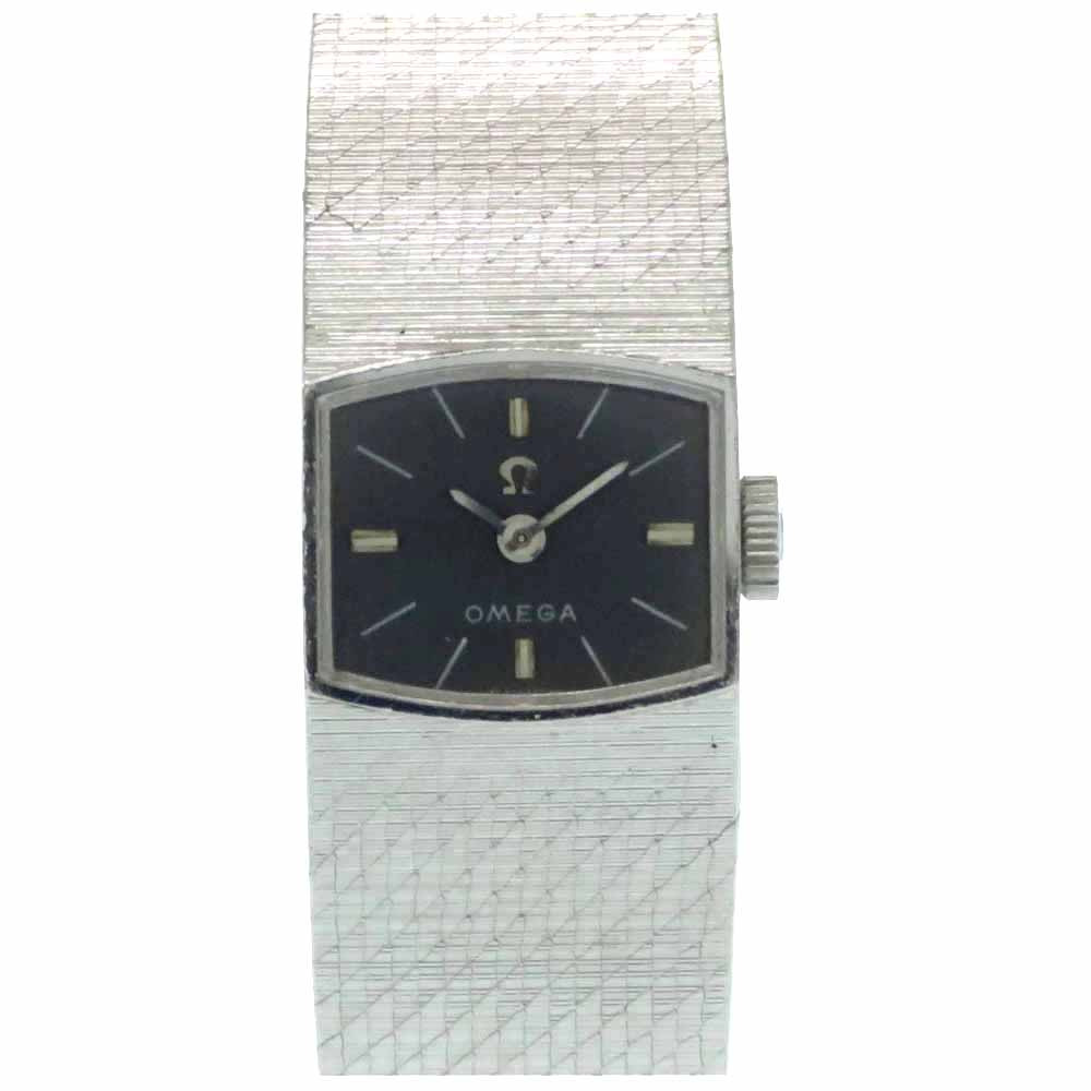 金無垢 グレー 腕時計 アンティーク 1969年製 1969年製 0657 アンティーク 手巻き Omega グレー ｔｉｍｅ店 K18wg レディース ｌｉｆｅ オメガ 中古