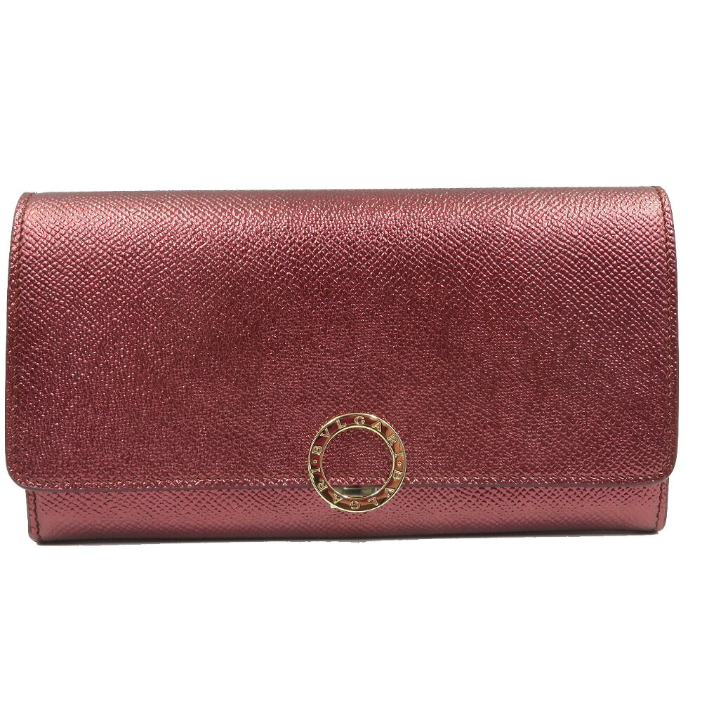 新品同様 ブルガリ レザー メタリックレッド ゴールド金具 長財布 財布 赤 0018 【中古】 BVLGARI|LIFE TIME店