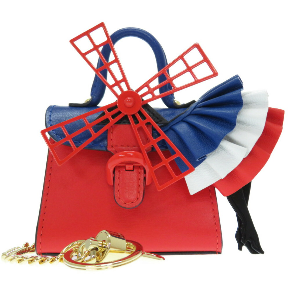 未使用 デルボー ブリヨン フレンチカンカン バッグチャーム キーホルダー フランス トリコロール 0049DELVAUX