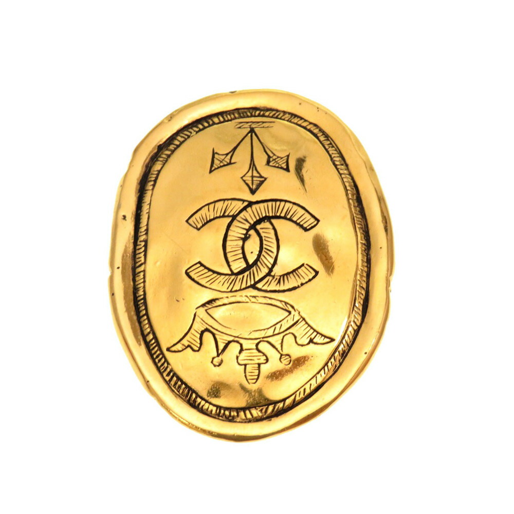美品 シャネル クラウン 王冠 ココマーク ヴィンテージ ゴールド ブローチ アクセサリー 0233 【中古】 CHANEL|LIFE TIME店