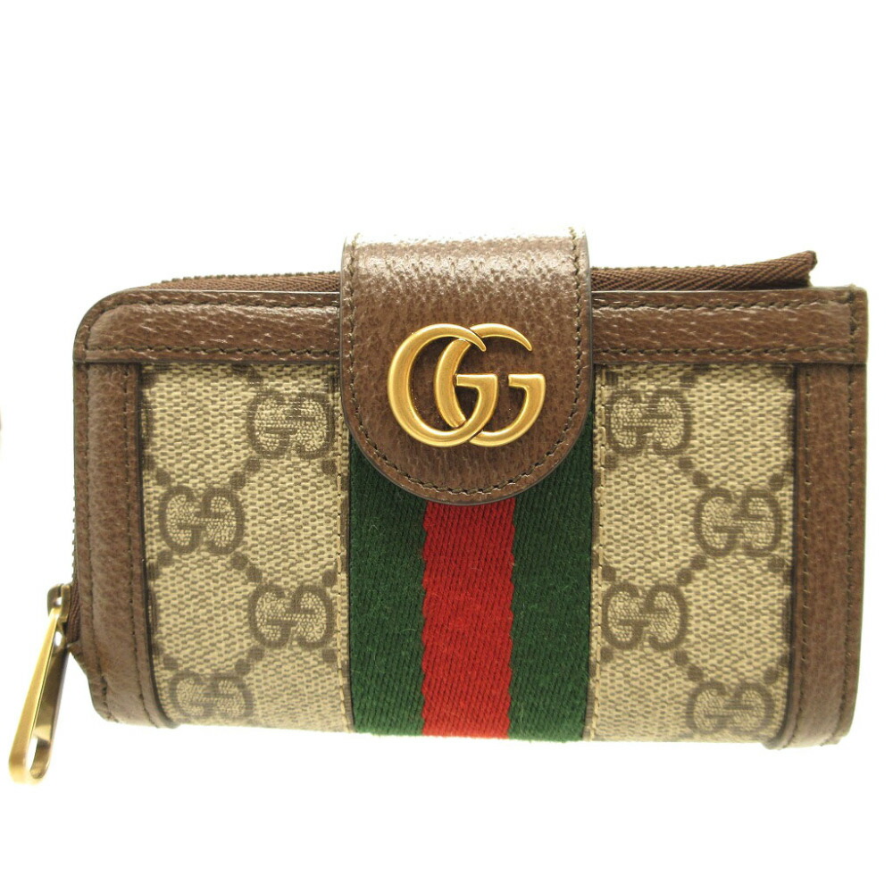 ✨未使用級✨ グッチ プチマーモント レザー 二つ折り コンパクトウォレット 茶 グッチ GUCCI 財布 レディース ブランド 三つ折り財布