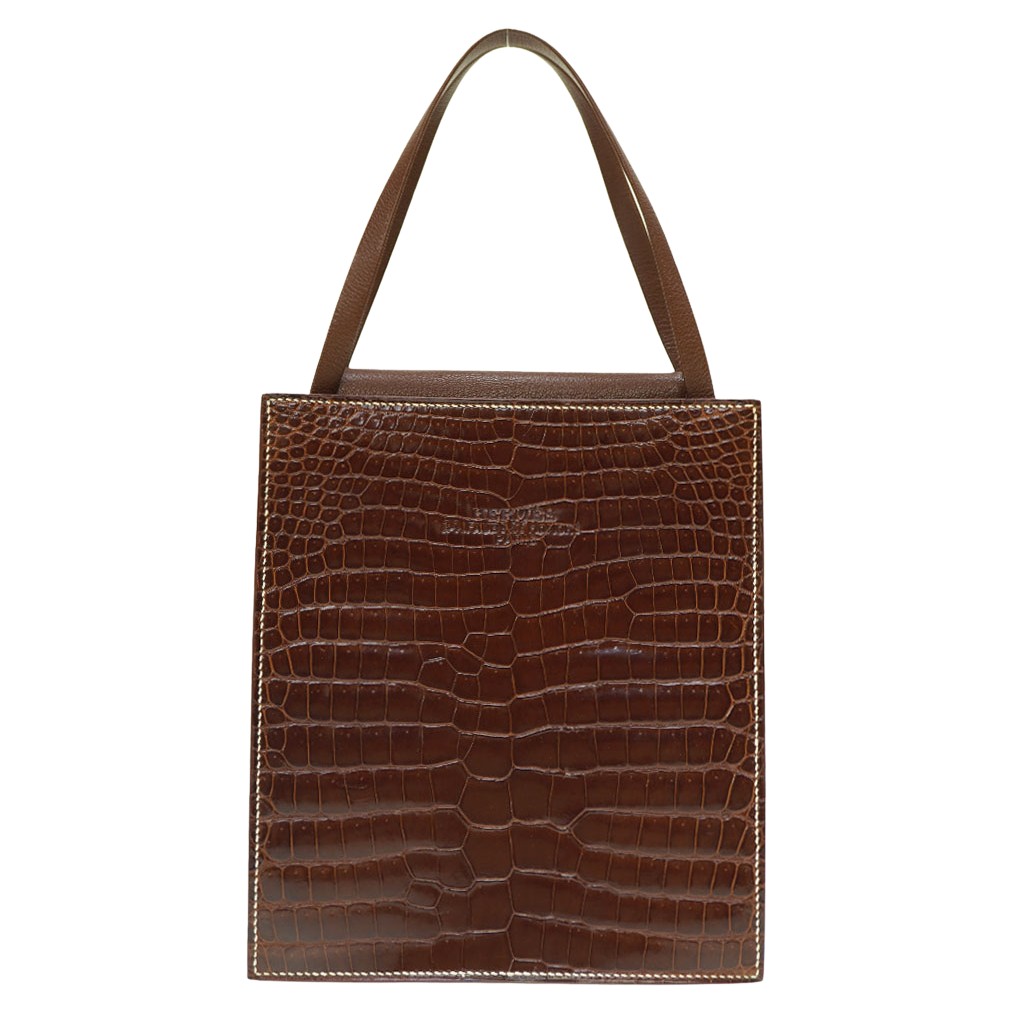 美品 エルメス ルーシーPM トートバッグ ニロティカス/なめし革 赤銅色 0125【中古】HERMES