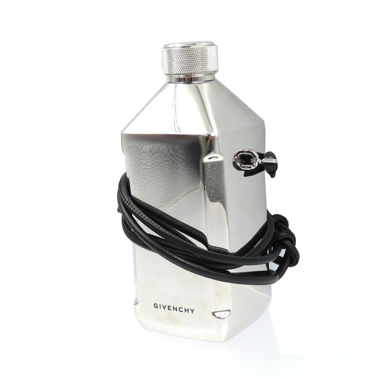 新品負けず劣らず ジバンシー4Gロゴタイプ 軽銀 なめし革 しろがね色 黒いこと 吸い筒 お水壜 0004【中古】GIVENCHY