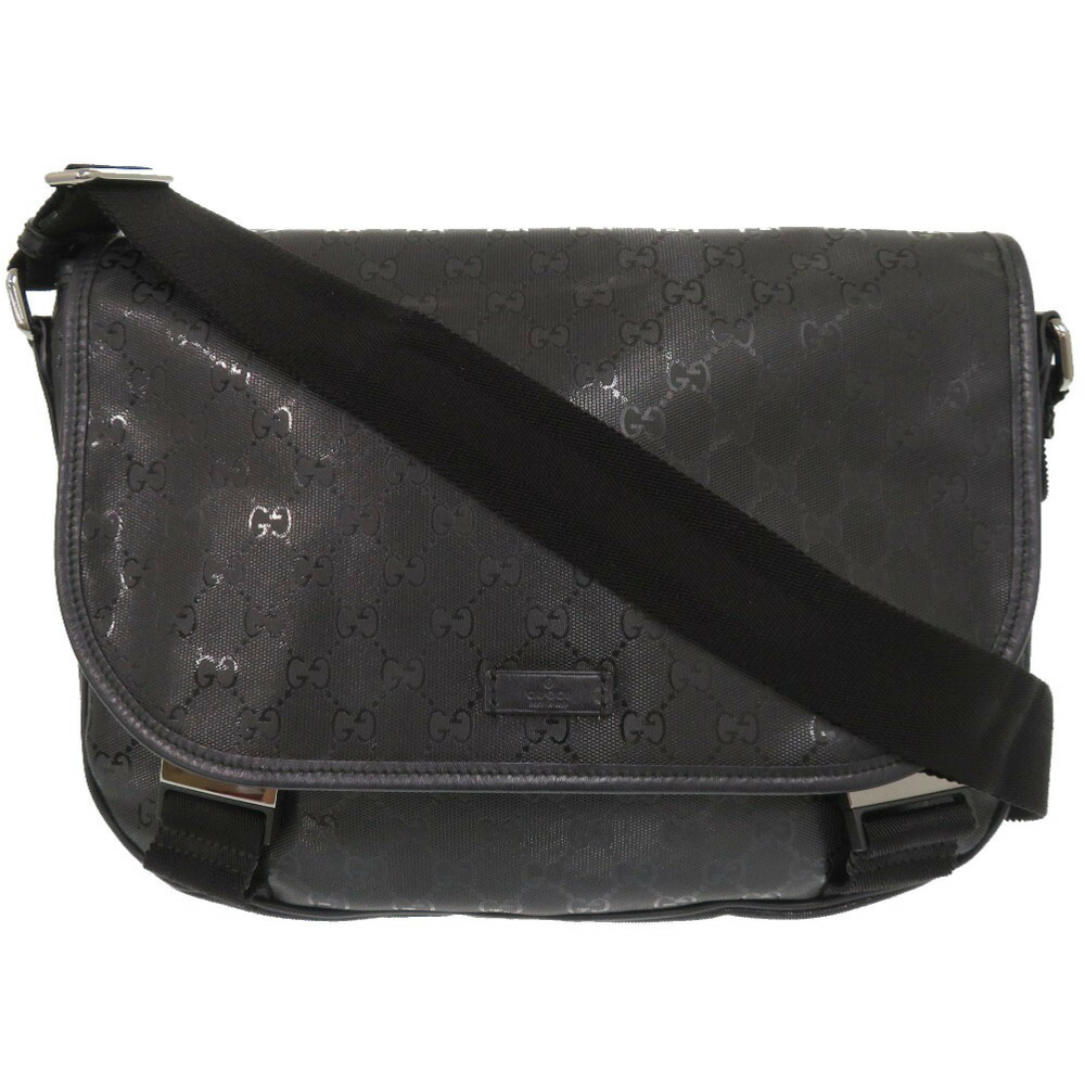 美品 グッチ GGインプリメ 201732 PVC ブラック メッセンジャーバッグ ショルダーバッグ 黒 0164 【中古】 GUCCI 42,900円