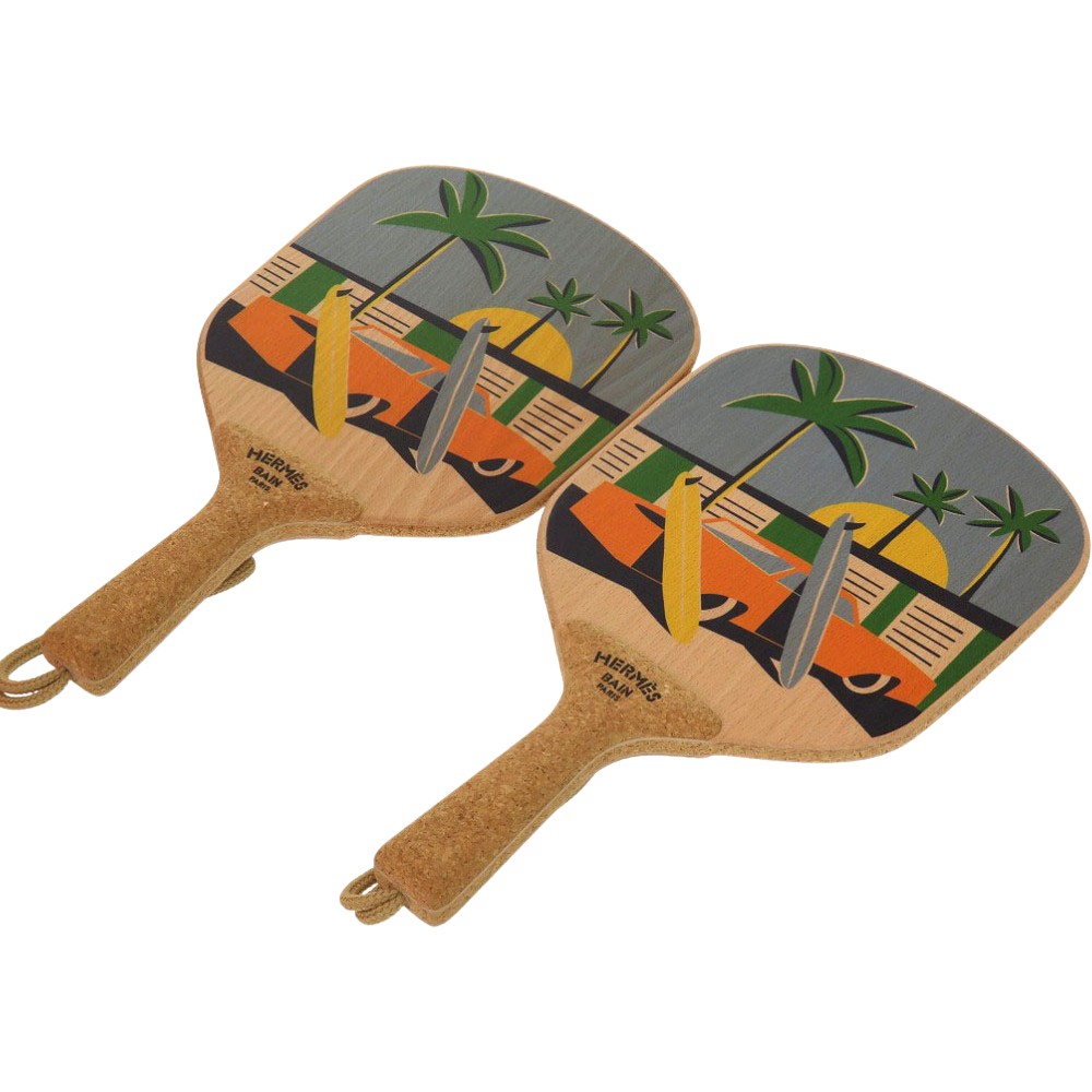 HERMES - 未使用 エルメス アプレ ラ ヴァーグ エルメス ビーチラケット ホビー コルク マルチカラー 0904【中古】HERMES HERMES - 未使用 エルメス アプレ ラ ヴァーグ エルメス ビーチ