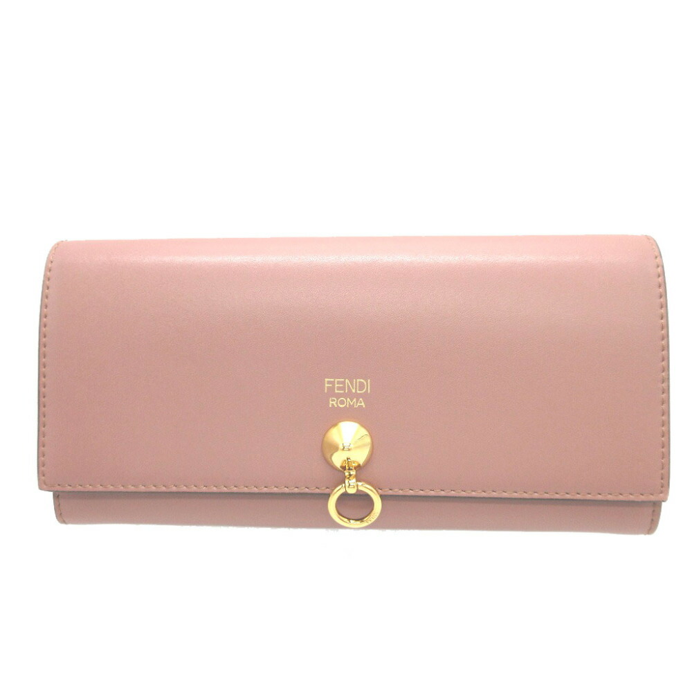 新品同様 フェンディ バイザウェイ 8M0251 レザー ピンク 2つ折り長財布 財布 0413【中古】FENDI