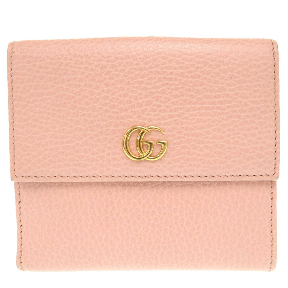 美品 グッチ GGマーモント レザー ピング 456122 二つ折り財布 0678 【中古】 GUCCI