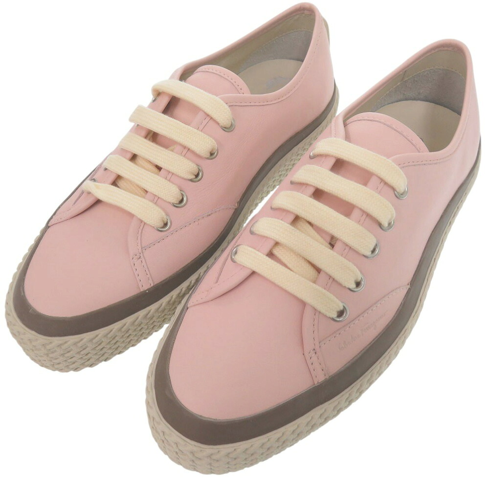 サルヴァトーレフェラガモ レースアップ プラットフォーム ローカットスニーカー 035671 740690 カーフ ピンク 0682 Salvatore Ferragamo 8,833円