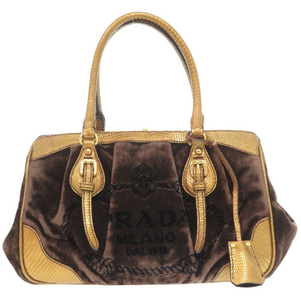 楽天市場】極美品 プラダ PRADA がま口 ハンドバッグ パーティ