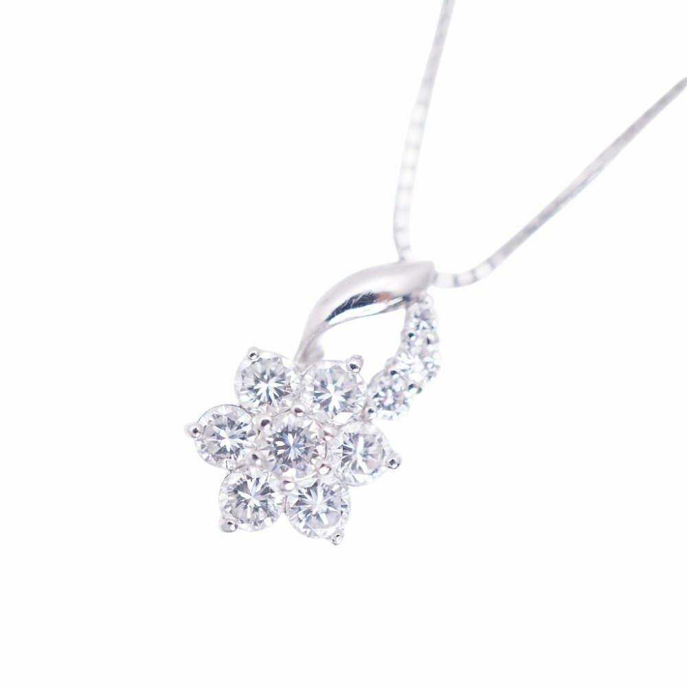 美品 ノーブランド Pt900 ダイヤ1.00ct ネックレス Pt900プラチナ/Pt850プラチナ/ダイヤモンド プラチナ 0102【中古】no brand レディース|LIFE TIME店