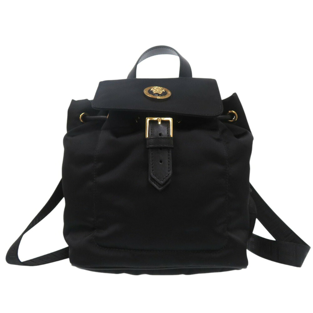 美品 ジャンニ ヴェルサーチ メデューサ バックパック ミニバッグ 1013792 1A02155 リュック デイパック ナイロン ブラック 0326【中古】Gianni Versace
