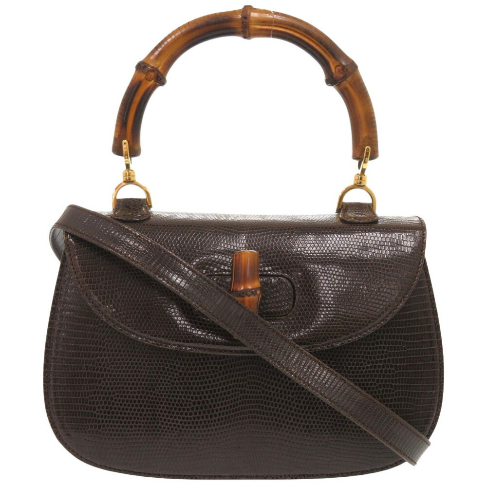 GUCCI グッチ　ハンドバッグ　バンブー　ブラウン　レザー GUCCI 中古品 グッチ バンブー ハンドバッグ ショルダー